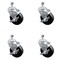 Service Caster 4 Inch SS Soft Rubber Wheel Swivel 3/8 Inch Threaded Stem Caster Set Brake SCC SCC-SSTS20S414-SRS-TLB-381615-4 - alternate 1
